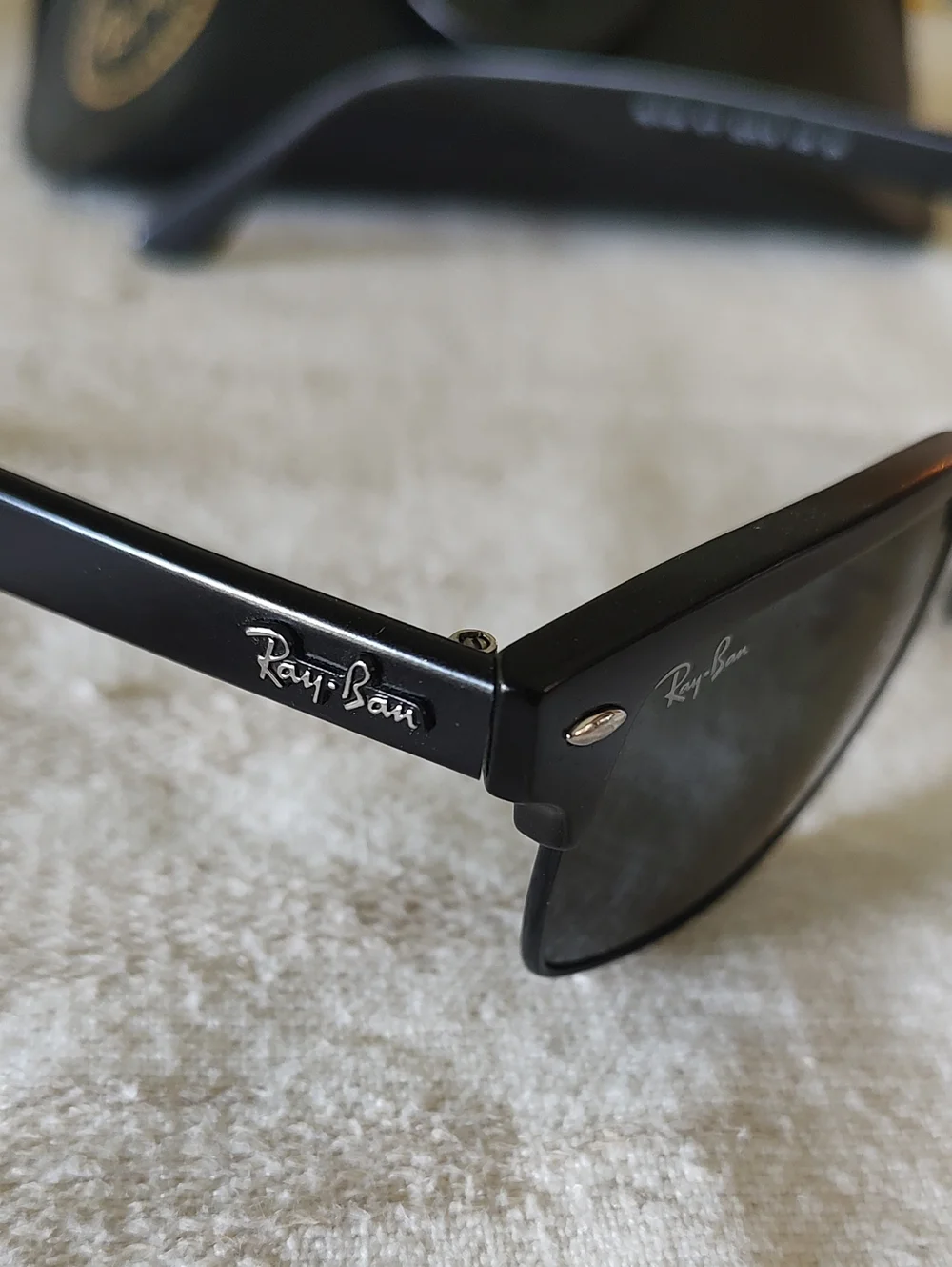 Ray-Ban Black Clubmaster Style Sunglasses with Black Case